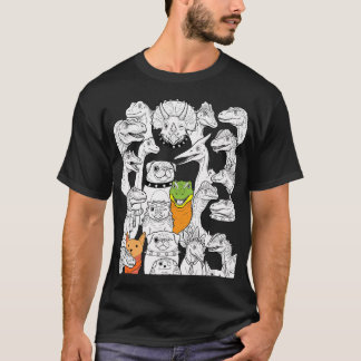 Camiseta Colección de personajes de dinosaurios juguetones