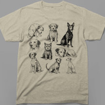 Colección de razas de perros vintage Boceto de cac