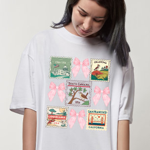Camiseta Colección de sellos de coquette de Estados Unidos 
