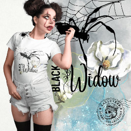 Camiseta Colección de sellos de Halloween "Black Widow"