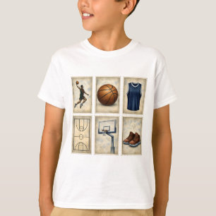 Camiseta Colección de Sellos Deportivos de Baloncesto Vinta