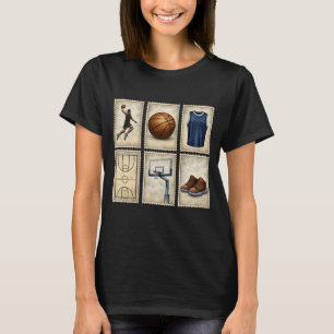 Camiseta Colección de Sellos Deportivos de Baloncesto Vinta