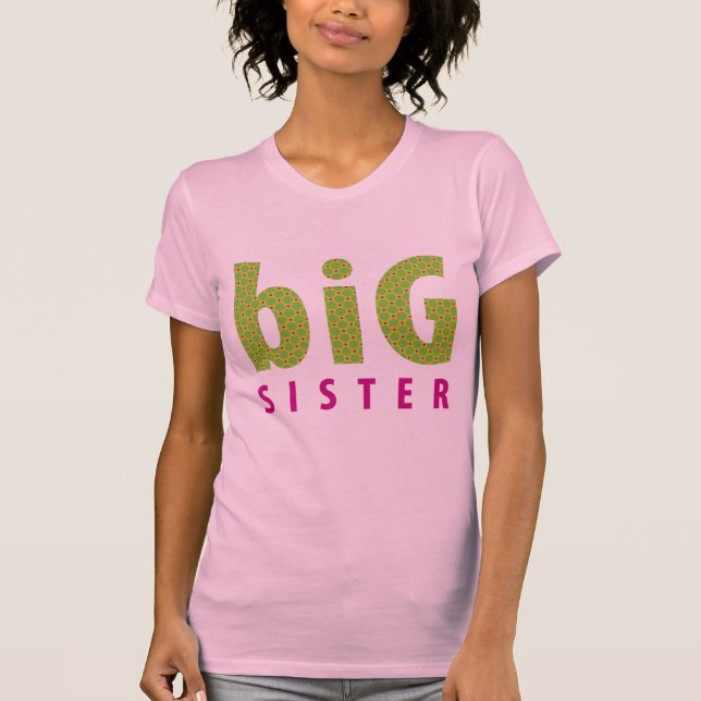 Camiseta COLECCIÓN DE SIBLINGS - hermana mayor {lime} (Anverso)