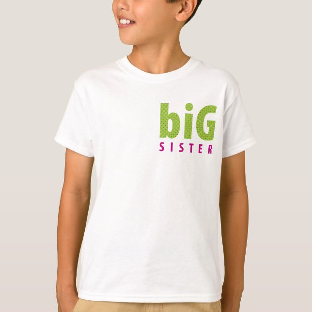 Camiseta COLECCIÓN DE SIBLINGS - hermana mayor {lime} (Anverso)
