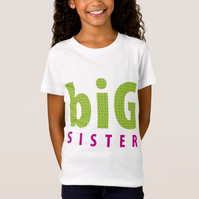 Camiseta COLECCIÓN DE SIBLINGS - hermana mayor {lime} (Anverso)
