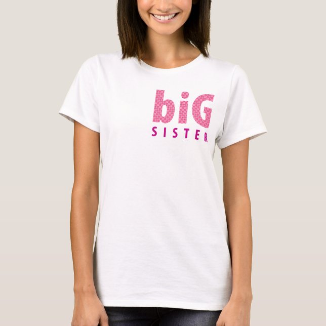 Camiseta COLECCIÓN DE SIBLINGS - hermana mayor {rosa} (Anverso)