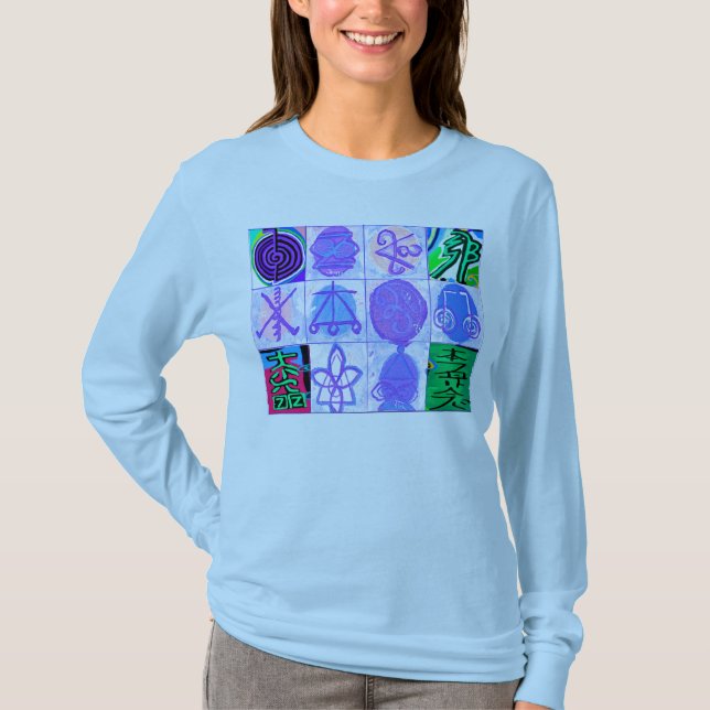 Camiseta Colección de símbolos de curación de Reiki Karuna (Anverso)