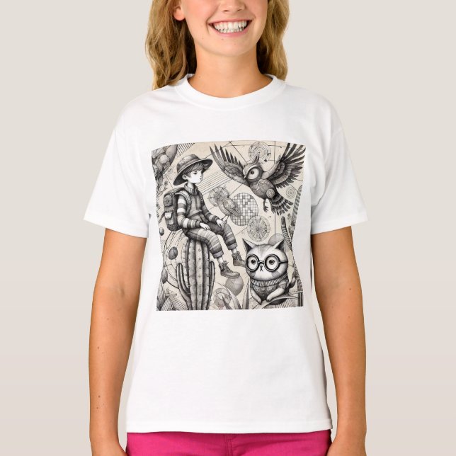 Camiseta "Colección de surrealismo monocromo" (Anverso)