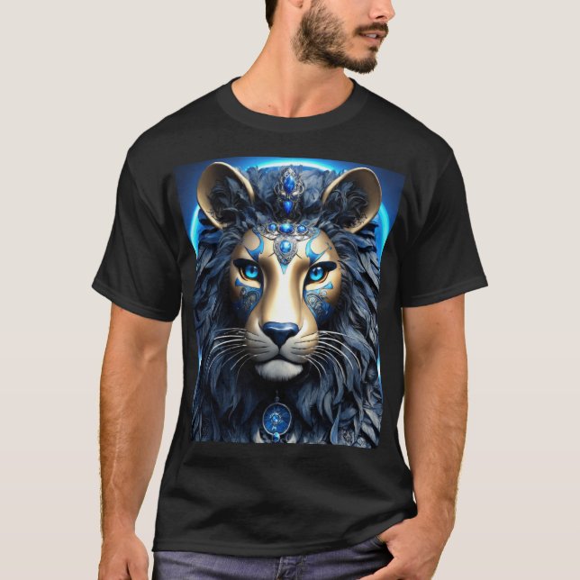 Camiseta Colección de tee de conservación de leones geométr (Anverso)