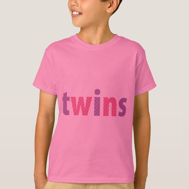Camiseta COLECCIÓN DE TWINS - chicas {violeta + rosa} (Anverso)