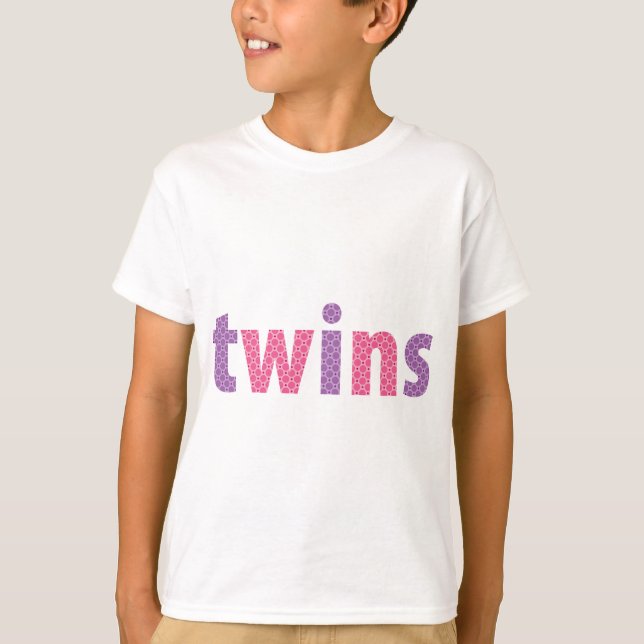 Camiseta COLECCIÓN DE TWINS - chicas {violeta + rosa} (Anverso)