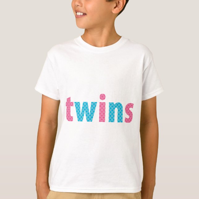 Camiseta COLECCIÓN DE TWINS - mixto {aqua + rosa} (Anverso)