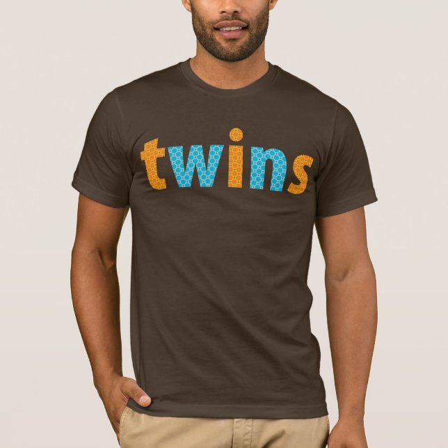 Camiseta COLECCIÓN DE TWINS - niños {naranja + aqua} (Anverso)