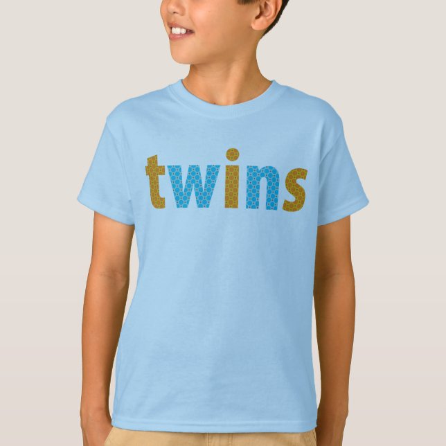 Camiseta COLECCIÓN DE TWINS - niños {naranja + aqua} (Anverso)