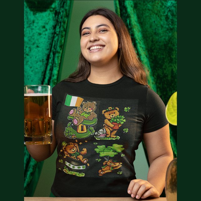 Camiseta Colección del Día de San Patricio (Teddy Bear St. Patrick's Day Collection Women's T-Shirt)
