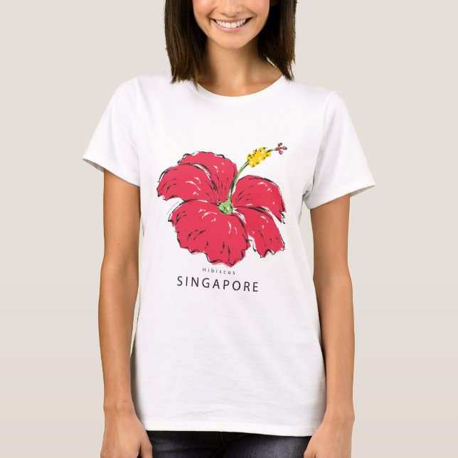 CAMISETA COLECCIÓN HIBISCUS DE SINGAPUR (Anverso)
