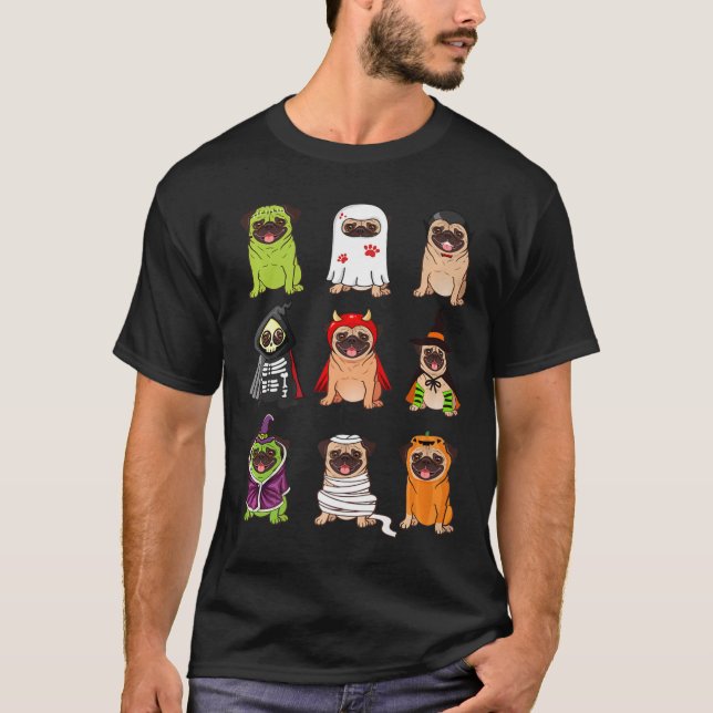 Camiseta Colección Pug Happy Pug-o-ween Halloween Spooky C (Anverso)