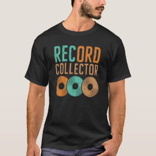 Camiseta Coleccionista de discos retro música Tocadiscos de