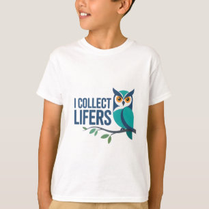 Camiseta Colecciono Lifias - Diseño de Aves de Búho Azul