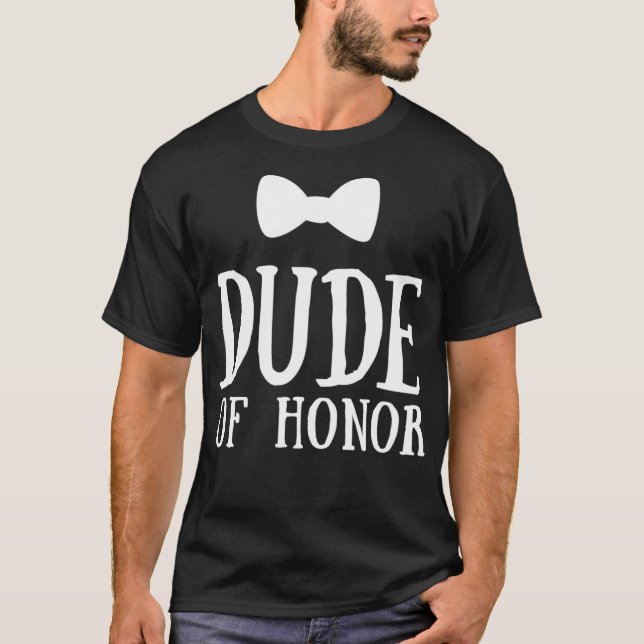 Camiseta Colega Boda gracioso Bow Tie Graphic (Anverso)