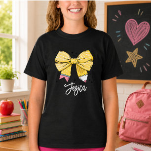 Camiseta Colegial Coquette Nombre Personalizado