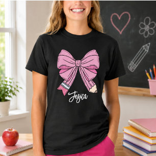Camiseta Colegial Coquette Nombre Personalizado