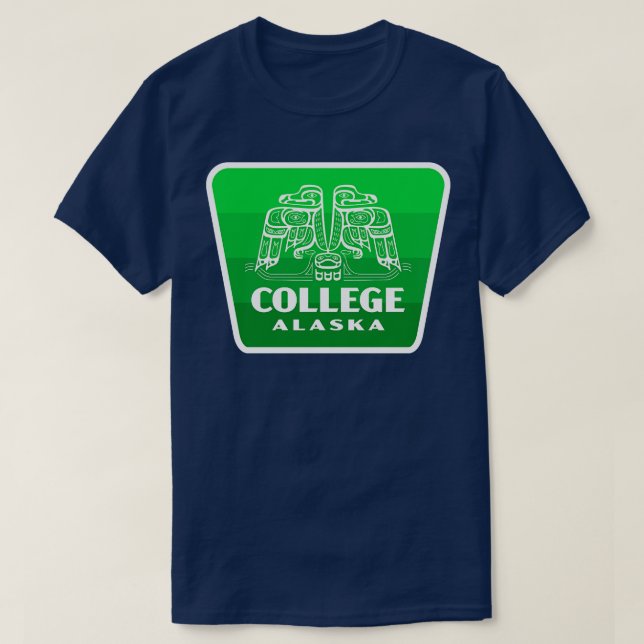 Camiseta Colegio Alaska Retro Bird Badge Green (Diseño del anverso)