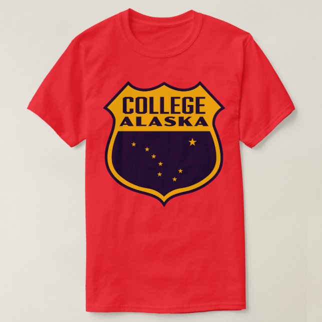 Camiseta Colegio Alaska Retro Shield Amarillo (Diseño del anverso)