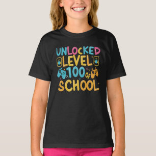 Camiseta Colegio de nivel 100 días desbloqueado 100th Day G