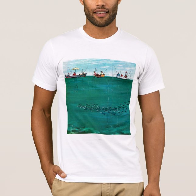 Camiseta Colegio de peces entre líneas de Thornton Utz (Anverso)