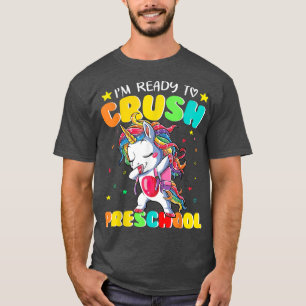 Camiseta Colegio De Preescolar Aplastante Dabando A Unicorn