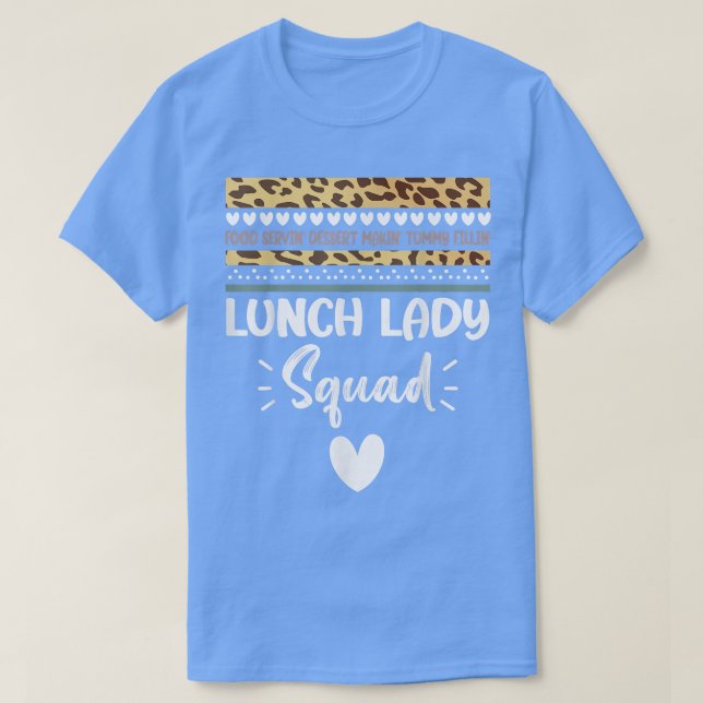 Camiseta Colegio Lunch Lady Squad Leopardo Rainbow Cute Bac (Diseño del anverso)