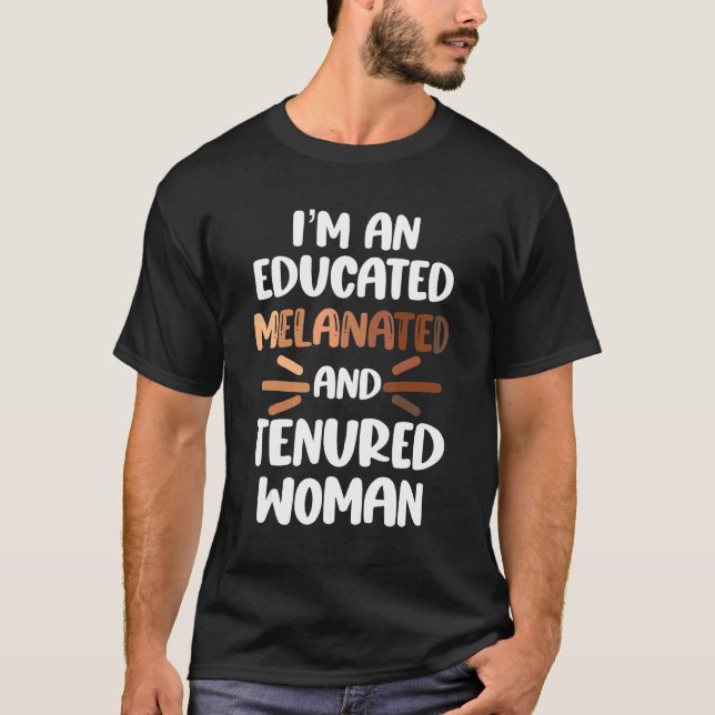 Camiseta Colegio profesional de educadora de negra melanead (Anverso)