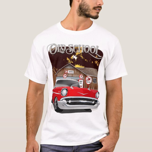 Camiseta Colegio Rojo y Blanco Chevy Bel Air de 1957 (Anverso)