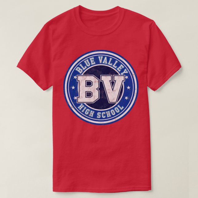 Camiseta Colegio Secundario Blue Valley gastado (Diseño del anverso)