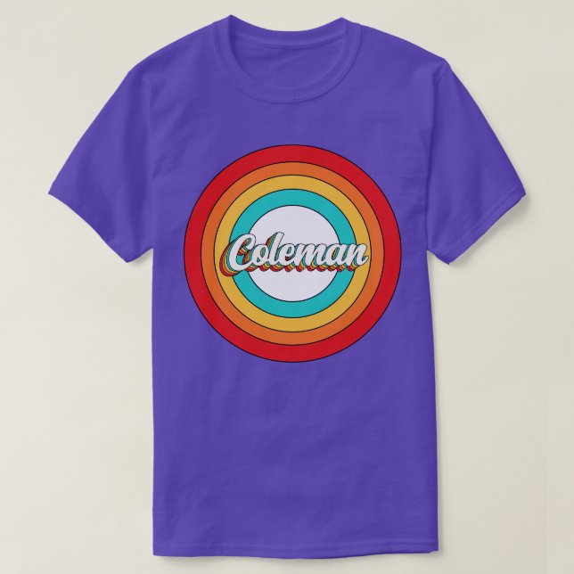 Camiseta Coleman Name Shirt Vintage Coleman Circle (Diseño del anverso)