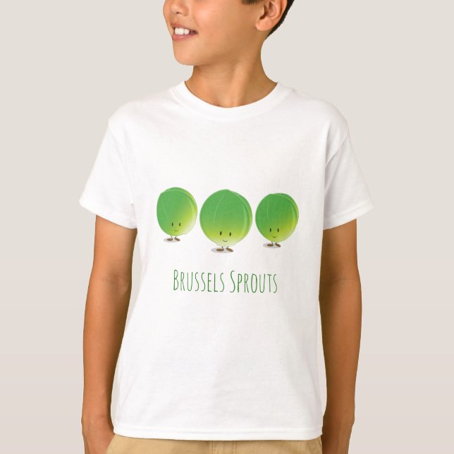 Camiseta Coles de Bruselas felices el | (Anverso)