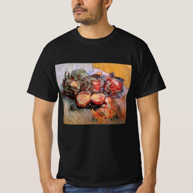 Camiseta Coles rojas y cebolla de Vincent van Gogh (Anverso)