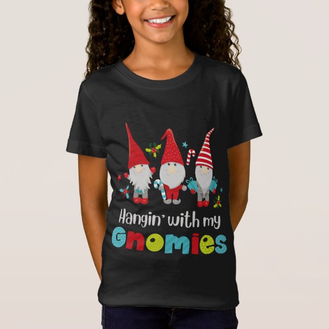 Camiseta Colgando con mi enfermera de nefrología Gnomies Xm (Anverso)
