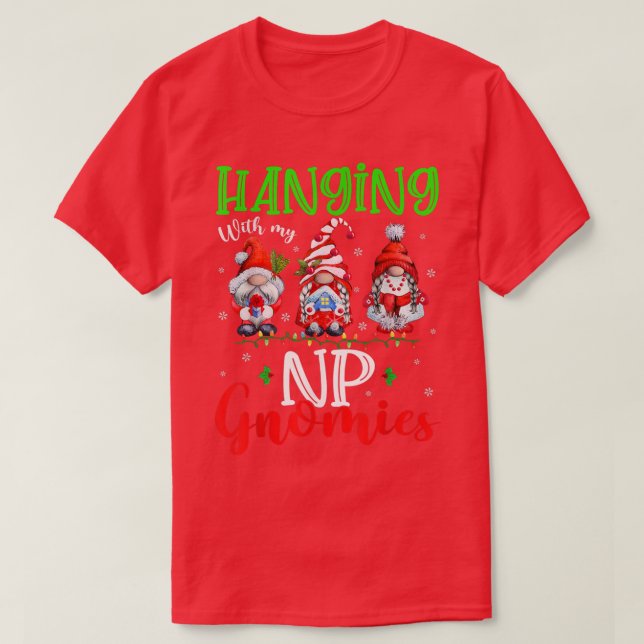 Camiseta Colgando Con Mi Gnomies NP Cute Gnome De Las Luces (Diseño del anverso)