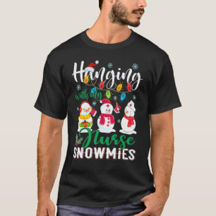 Camiseta Colgando Con Mis Enfermeras Snowmies Luz de Navida