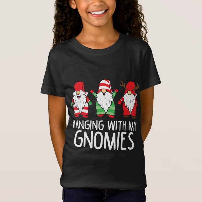 Camiseta Colgando Con Mis Gnomies Buffalo Funny Navidades G (Anverso)