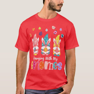 Camiseta Colgando Con Mis Gnomies Cute Gnome Bunny Happy Ea