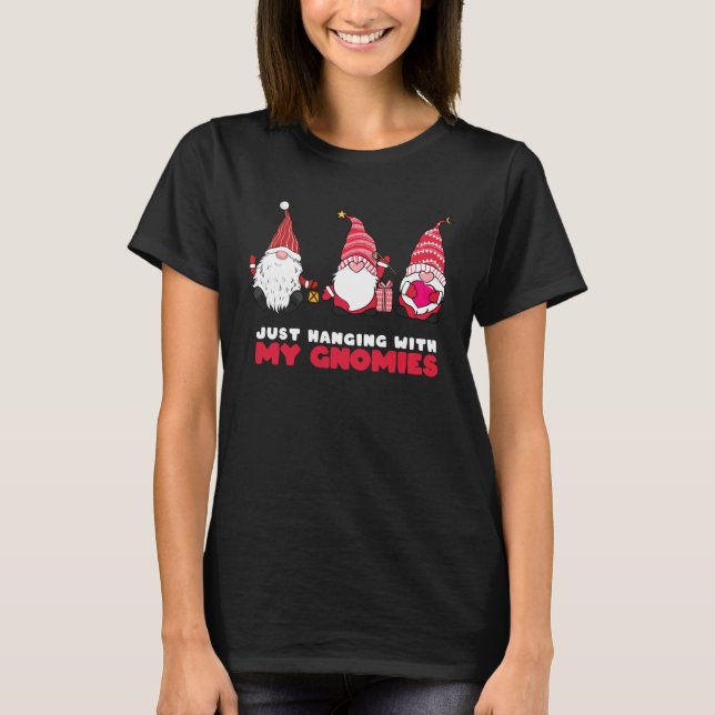 Camiseta Colgando con mis Gnomies de Navidad (Anverso)