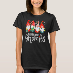 Camiseta Colgando con mis Gnomies, Feliz Navidad Gnomos Ga