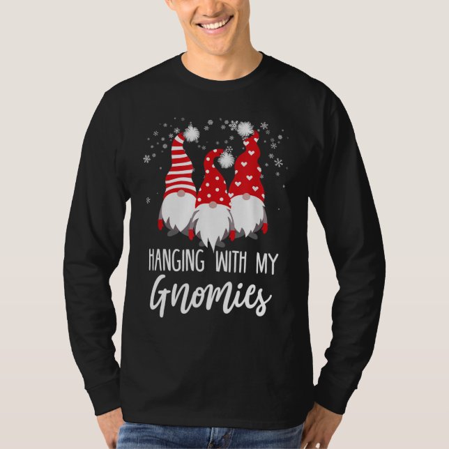 Camiseta Colgando Con Mis Gnomies Funny Garden Navidades Gn (Anverso)