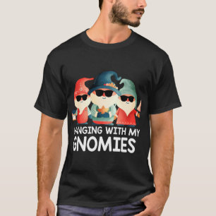 Camiseta Colgando Con Mis Gnomies Funny Gnome Sunglass Chri