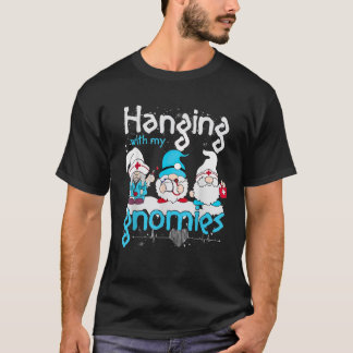 Camiseta Colgando Con Mis Gnomies Gnomos Retro Navidad Para