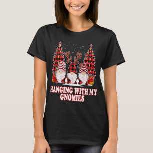 Camiseta Colgando Con Mis Gnomies Green Plaid Gnomes St Pat
