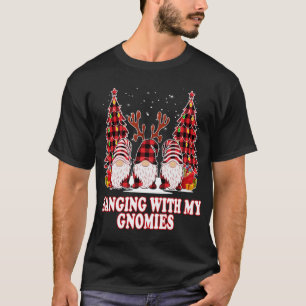 Camiseta Colgando Con Mis Gnomies Green Plaid Gnomes St Pat